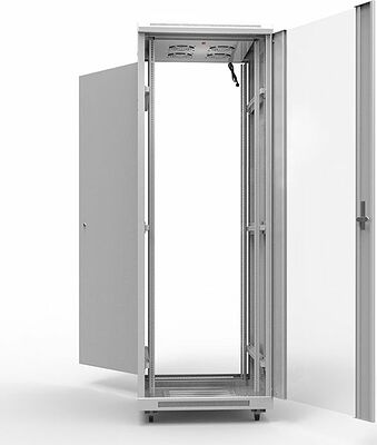 REXANT 04-2306 Шкаф напольный 19 quot; 42U 600х800мм, передняя дверь стекло, задняя дверь металл, RAL 7035 REXANT