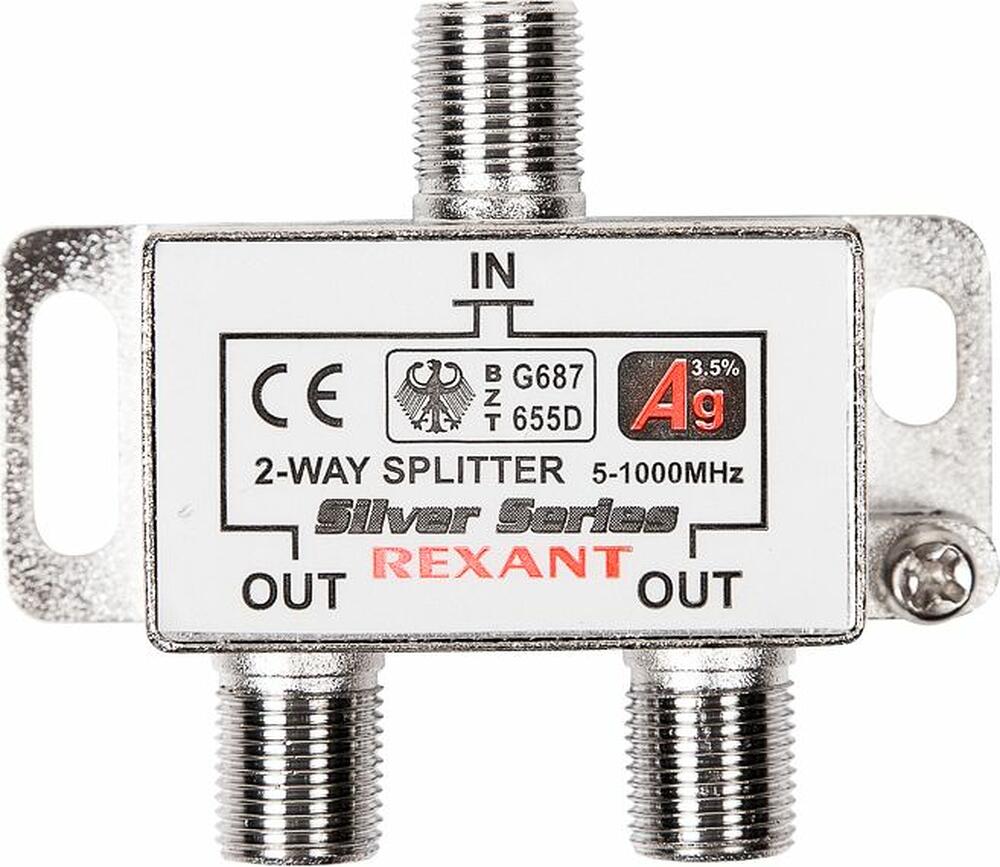 REXANT 05-6101 Делитель ТВx2 под F-разъем, 5-1000МГц, Silver (3 F-разъема в комплекте) REXANT