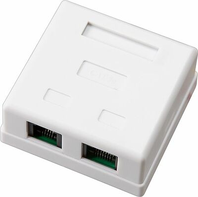 REXANT 06-0106-C Розетка телефонная + сетевая LAN, на стену, (гнездо 8Р8С (RJ-45) + гнездо 6Р4С (RJ-11)) REXANT 