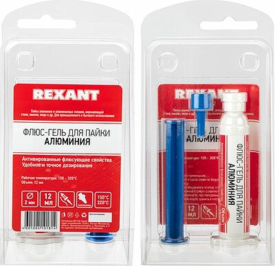 REXANT 09-3682 Флюс-гель для пайки, пайка алюминия, 12мл, техно-шприц, блистер REXANT 