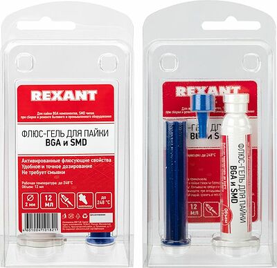 REXANT 09-3684 Флюс-гель для пайки, BGA и SMD, 12мл, техно-шприц, блистер REXANT 