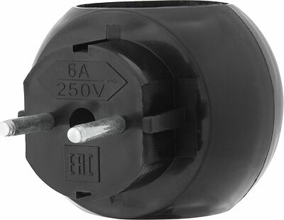 REXANT 11-1063-1 Тройник электрический «Шар» 6А б/з черный 220 В REXANT