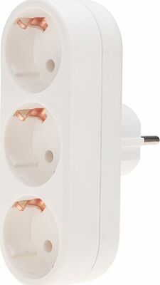 REXANT 11-1079 Тройник электрический линейный 16А с/з вертикальный, белый REXANT