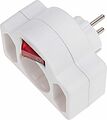 REXANT 11-1086 Тройник электрический 16А с/з + 2х2,5А с выключателем и защитными шторками, белый REXANT 