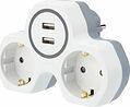 REXANT 11-1089 Двойник электрический 16А с/з и защитными шторками + 2 USB порта, 2,4 А, белый REXANT 