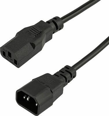 REXANT 11-1161 Шнур сетевой, разъем IEC 320 C13 - разъем IEC 320 C14, кабель 3x0,75 мм², длина 1,5 метра (PE пакет) REXANT