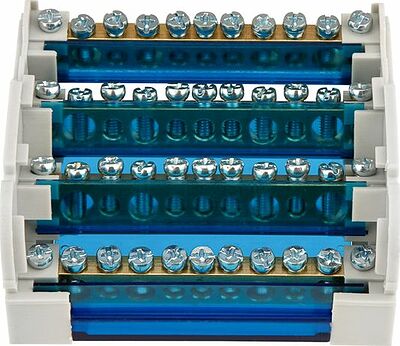 REXANT 11-2304-11 Шина на DIN-рейку в корпусе (кросс-модуль) 4х11 REXANT