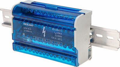 REXANT 11-2304-15 Шина на DIN-рейку в корпусе (кросс-модуль) 4х15 REXANT