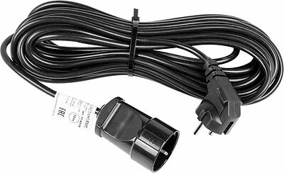 REXANT 11-7089 Удлинитель-шнур ПВС 3х0,75, 10м, с/з, 6А, 1300Вт, IP44, черный (Сделано в России) REXANT