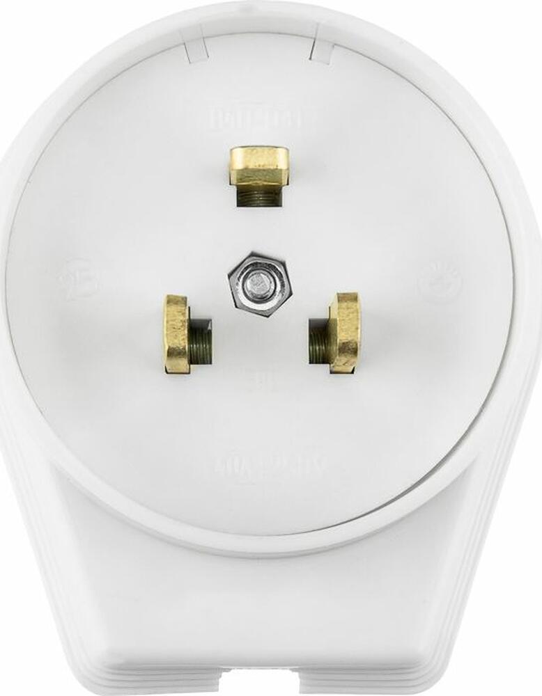 REXANT 11-8519 Вилка ВШ для электрической плиты 40А, 250В 2Р+РЕ (ОУ) белая REXANT