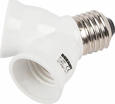 REXANT 11-8811 Разветвитель цокольный Е27-2хЕ27 белый REXANT