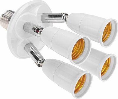 REXANT 11-8864 Разветвитель цокольный Е27-4хЕ27 (поворотный цоколь) белый REXANT