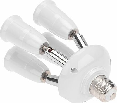 REXANT 11-8864 Разветвитель цокольный Е27-4хЕ27 (поворотный цоколь) белый REXANT