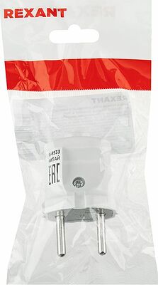 REXANT 11-8933 Вилка прямая без з/к 6А белая REXANT