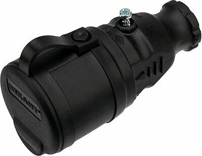 REXANT 111-004 Розетка влагозащищенная переносная с крышкой 1 гнездо, с/з, 16А, IP44 каучук, черная REXANT