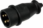 REXANT 111-006 Вилка влагозащищенная переносная 3Р+РЕ, 32А, IP44 каучук, черная REXANT