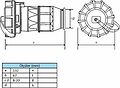 REXANT 111-121 Розетка влагозащищенная кабельная переносная 1 гнездо, 2Р+РЕ, 16А, IP68, серая REXANT