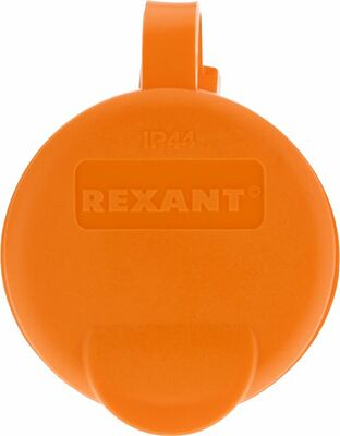 REXANT 111-123 Розетка влагозащищенная переносная с крышкой 1 гнездо, с/з, 16А, IP54, каучук, оранжевая REXANT