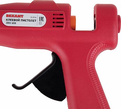 REXANT 12-0114 Пистолет клеевой, 60Вт, Ø11мм, с кнопкой, блистер REXANT