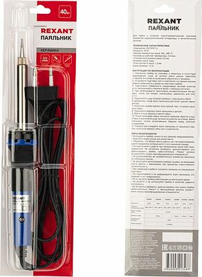 REXANT Паяльник с керам. нагревателем, долговечное жало 230V/ 40 Вт REXANT 12-0123 (12-0123)