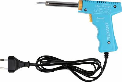 REXANT 12-0164 Набор для пайки №5 (паяльник импульсный 30/70Вт, оловоотсос, подставка, припой) REXANT