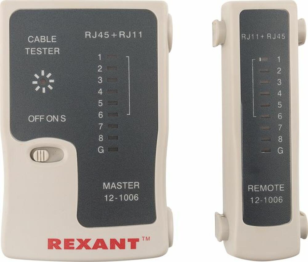 REXANT 12-1006 Тестер кабеля RJ-45+RJ-11/RJ-12 468 REXANT