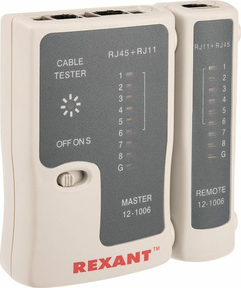 REXANT 12-1006 Тестер кабеля RJ-45+RJ-11/RJ-12 468 REXANT