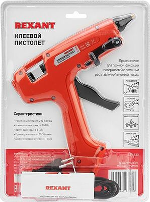 REXANT 12-1530 Пистолет клеевой, 100Вт, Ø11мм, ЭКСПЕРТ, блистер REXANT