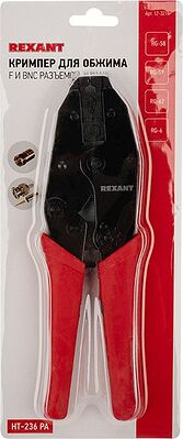 REXANT 12-3214 Кримпер HT-301 PA для обжима F и BNC разъемов типа RG-58, RG-59, RG-62, RG-6 REXANT