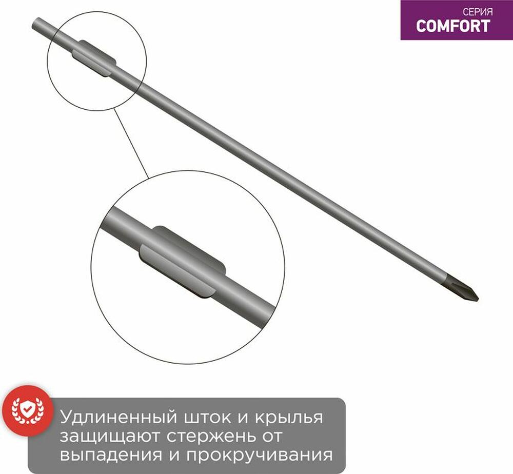REXANT 12-6414 Отвертка крестовая PZ1х75мм, двухкомпонентная рукоятка REXANT