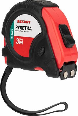 REXANT 12-9012 Рулетка измерительная Профи прорезиненный корпус, магнитная, 3м х 16мм REXANT