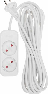 REXANT 13-4002 Удлинитель STANDARD 2 гнезда, 5м, 2х1,0мм², б/з, белый REXANT