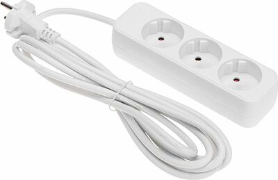 REXANT 13-4007 Удлинитель STANDARD 3 гнезда, 3м, 2х1,0мм², б/з, белый REXANT