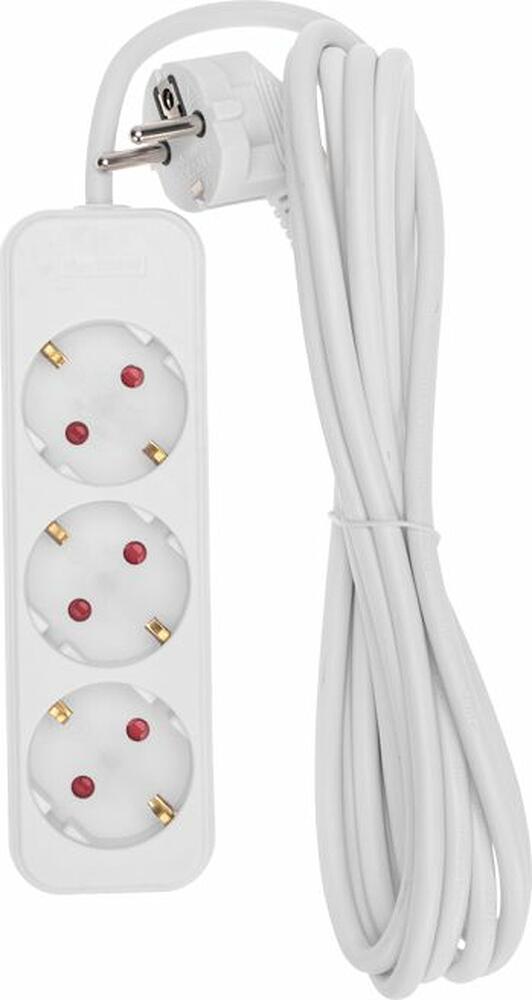 REXANT 13-4010 Удлинитель STANDARD 3 гнезда, 3м, 3х1,0мм², с/з, белый REXANT