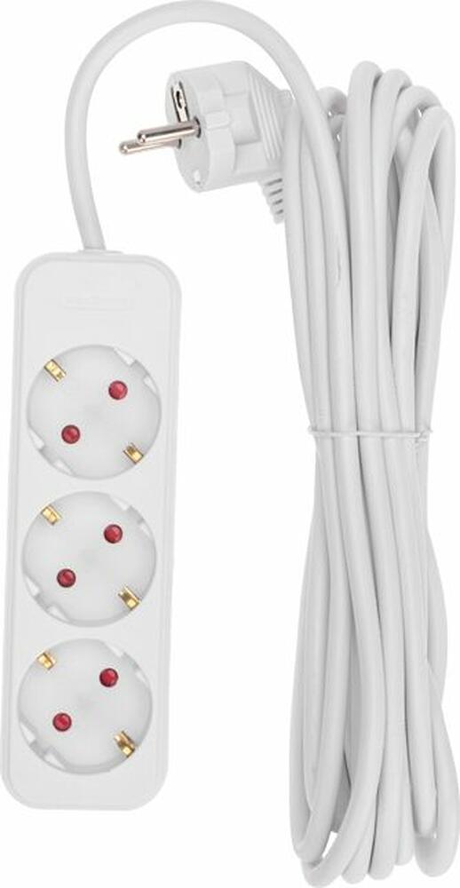 REXANT 13-4011 Удлинитель STANDARD 3 гнезда, 5м, 3х1,0мм², с/з, белый REXANT