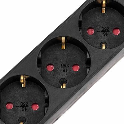 REXANT 13-4019 Удлинитель STANDARD 3 гнезда, 3м, 3х1,0мм², с/з, с выключателем, черный REXANT