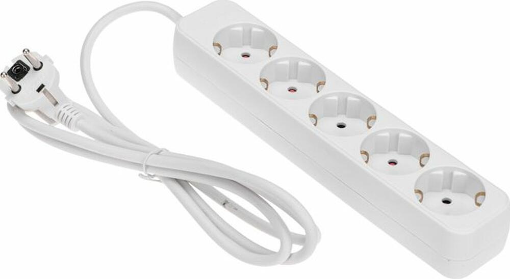 REXANT 13-4028 Удлинитель STANDARD 5 гнезд, 1,5м, 3х1,0мм², с/з, белый REXANT