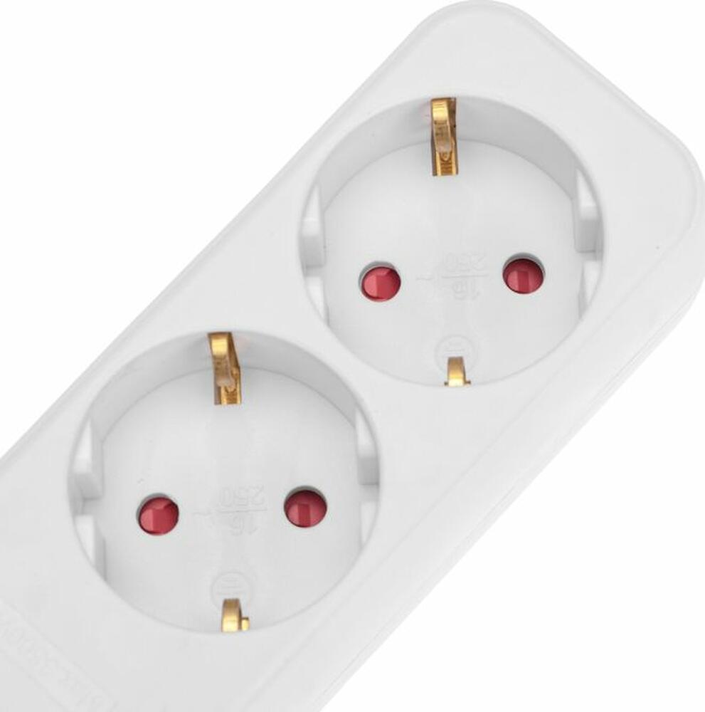 REXANT 13-4028 Удлинитель STANDARD 5 гнезд, 1,5м, 3х1,0мм², с/з, белый REXANT