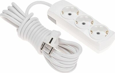 REXANT 13-4102 Удлинитель PREMIUM 3 гнезда, 5м, 3х1,5мм², с/з, белый REXANT