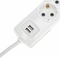 REXANT 13-4110 Удлинитель PREMIUM 3 гнезда, 3м, 3х1,5мм², с/з, 2 USB, белый REXANT