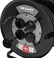 REXANT 13-5012 Удлинитель силовой КГ на катушке 4 гнезда, с/з, 40м, 3х1,5мм², IP44 c защитными крышками, металлическая катушка REXANT