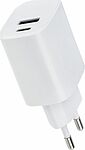 REXANT 16-0296 Сетевое зарядное устройство REXANT USB + Type-C, 5V, 2.4 A, белое
