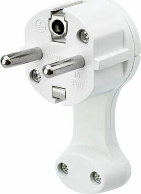 REXANT 16-0734 Вилка Евро угловая с з/к 16 А плоская за шкаф белая REXANT