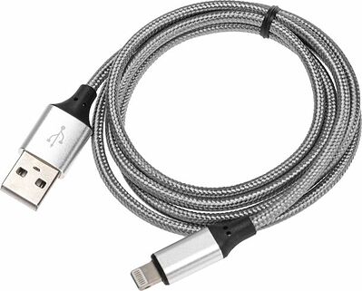 REXANT 18-4245 Кабель USB-A – Lightning, 2,4А, 1м, нейлон, серый REXANT