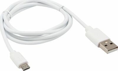 REXANT Кабель передачи данных REXANT microUSB длинный штекер 1М белый (18-4269)