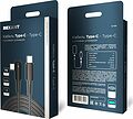 REXANT 18-7070 Кабель Type-C – Type-C, 5А, 100Вт, 1м, в черной нейлоновой оплетке, с угловым штекером и световой индикацией REXANT