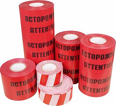 REXANT 19-3030 Лента сигнальная «Осторожно кабель» 300 мм х 100 м REXANT, цвет красный/черный