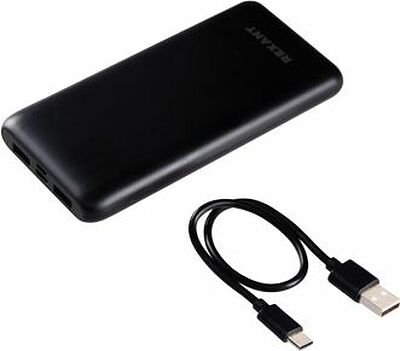 REXANT 30-2051 Портативное зарядное устройство Power Bank (аккумуляторная батарея) 10000 mAh с Quick Charge и Power Delivery, черное REXANT