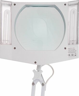 REXANT 31-0111 Лупа на струбцине квадратная 5D с подсветкой, 150х180мм, белая REXANT