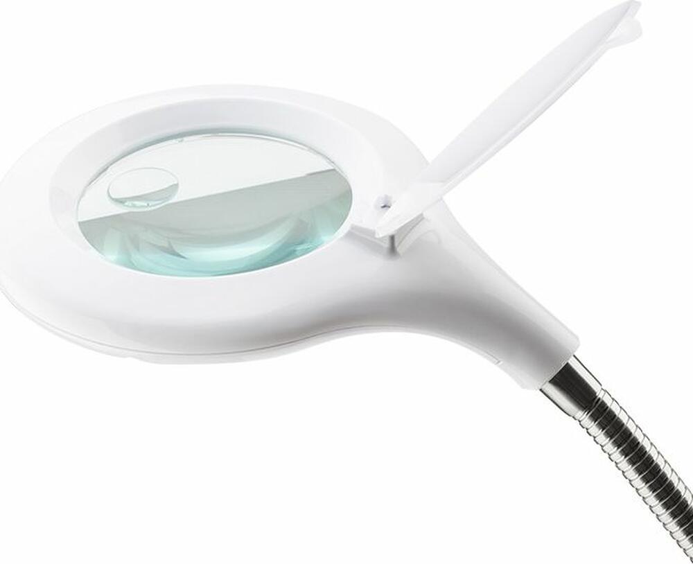 REXANT 31-0244 Лупа настольная 3D+12D с подсветкой 40 LED, прищепка, ø100мм, белая REXANT